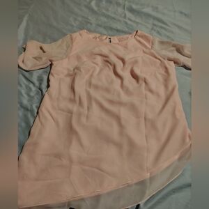 Light Pink - Handcrafted - Chic Sheer Pink Blouse,  See Notes***
